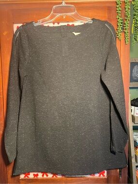 Soft Surroundings Black Textured Long Sleeve Top size small